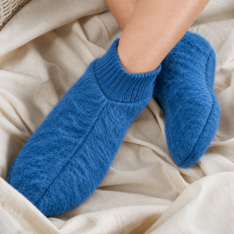 Chaussons unis ou écossais 100% laine des Pyrénées