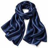 Foulard en soie Bleu Marine confectionné en France 🇫🇷