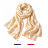 Champagne silk scarf made in France
