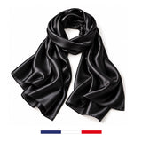 Black silk scarf made in France