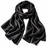 Foulard en soie Noir confectionné en France 🇫🇷
