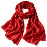 Foulard en soie Rouge confectionné en France 🇫🇷