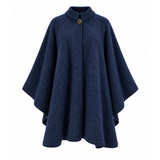 Grand poncho col tricot 100% laine des Pyrénées