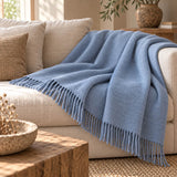 Throw Lescun plain in pure virgin wool