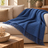 Throw Lescun plain in pure virgin wool