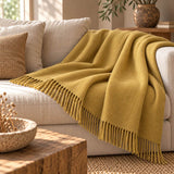 Throw Lescun plain in pure virgin wool
