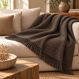 Throw Lescun plain in pure virgin wool