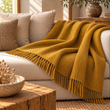 Throw Lescun plain in pure virgin wool