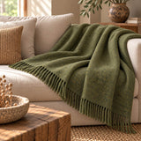 Throw Lescun plain in pure virgin wool