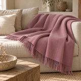 Throw Lescun plain in pure virgin wool