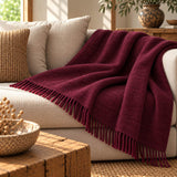 Throw Lescun plain in pure virgin wool