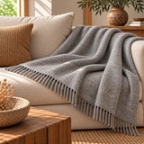 Throw Lescun plain in pure virgin wool