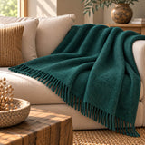 Throw Lescun plain in pure virgin wool