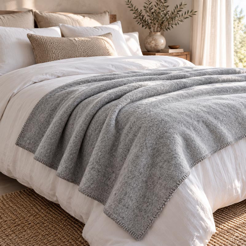 Plaid Aspe aus reiner Schurwolle 450 g/m²