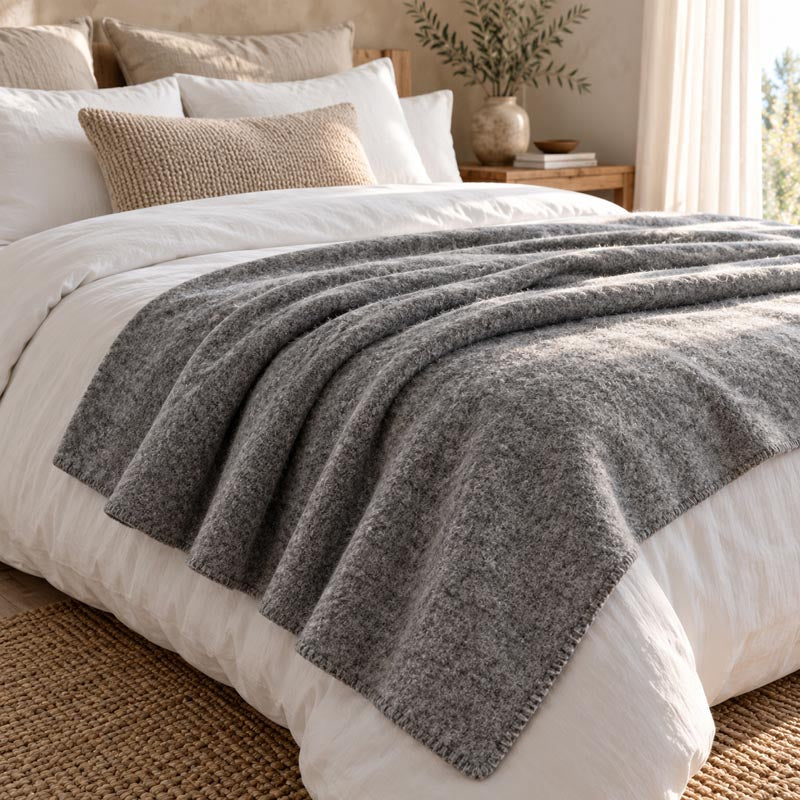 Plaid Aspe aus reiner Schurwolle 450 g/m²