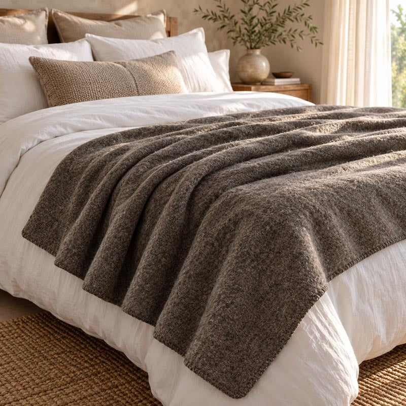 Plaid Aspe aus reiner Schurwolle 450 g/m²