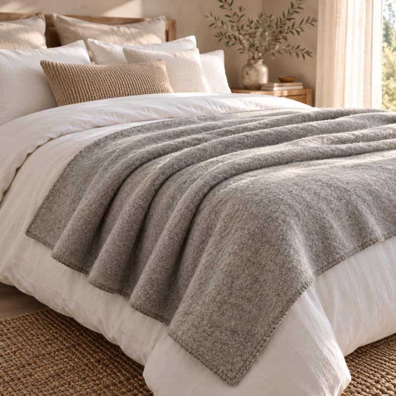 Plaid Aspe aus reiner Schurwolle 450 g/m²