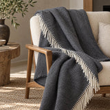 Throw Gavarnie herringbone in pure virgin wool