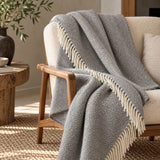 Throw Gavarnie herringbone in pure virgin wool