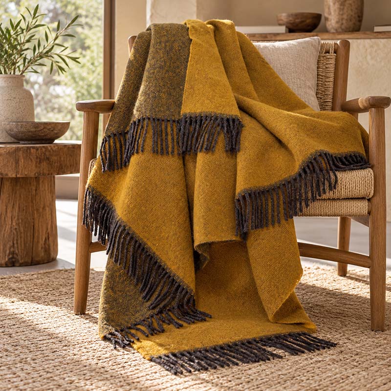 Plaid zweifarbige „Soft Touch“-Schurwoll-Laruns