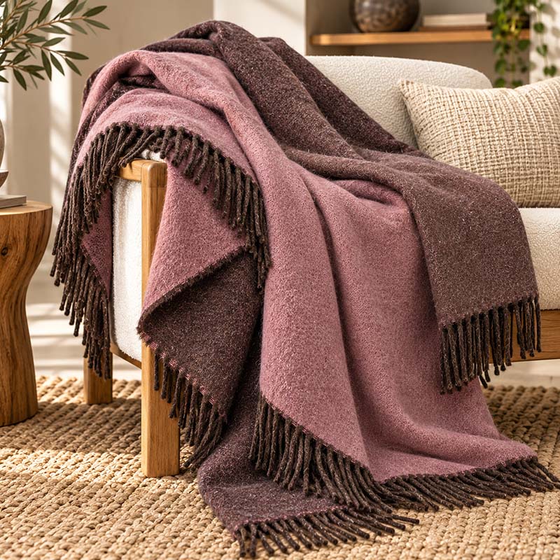 Plaid zweifarbige „Soft Touch“-Schurwoll-Laruns