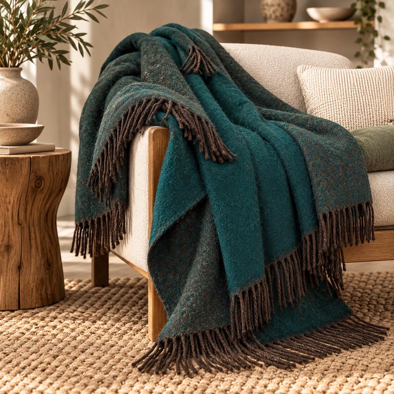 Plaid zweifarbige „Soft Touch“-Schurwoll-Laruns