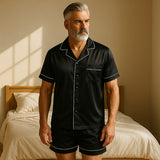 Pyjama court en soie pour homme