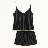 Pyjama en soie caraco et short