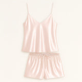 Pyjama en soie caraco et short
