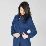 Children's dressing gown with shawl collar and knitted cuffs - Label Naturel