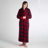 Robe de chambre croisée col chale poignets tricot Framboise (10/26) / L déclassé - MS284