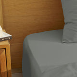 Drap housse satin 100% coton bio Signature Gris / 90X190 déclassé - MS203