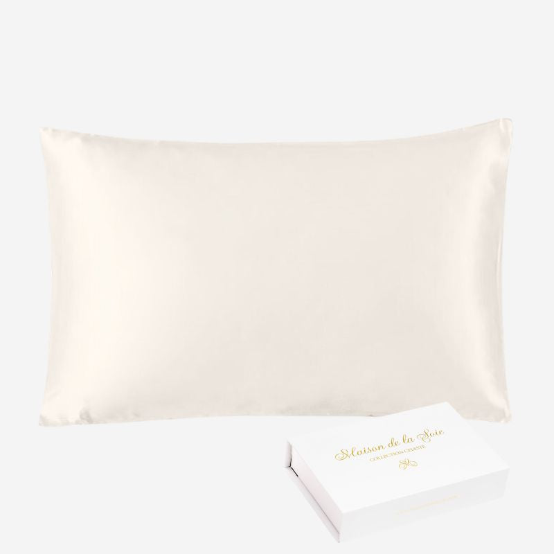 Taie d'oreiller en soie sans volant 30 mommes - Maison de la soie