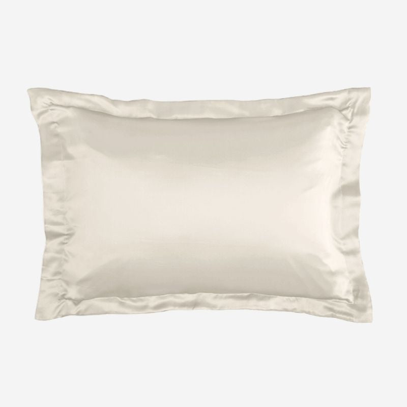 Taie d'oreiller en soie avec volant 19 mommes - Maison de la soie