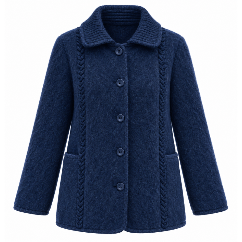 Veste torsades col tricot 100% laine des Pyrénées