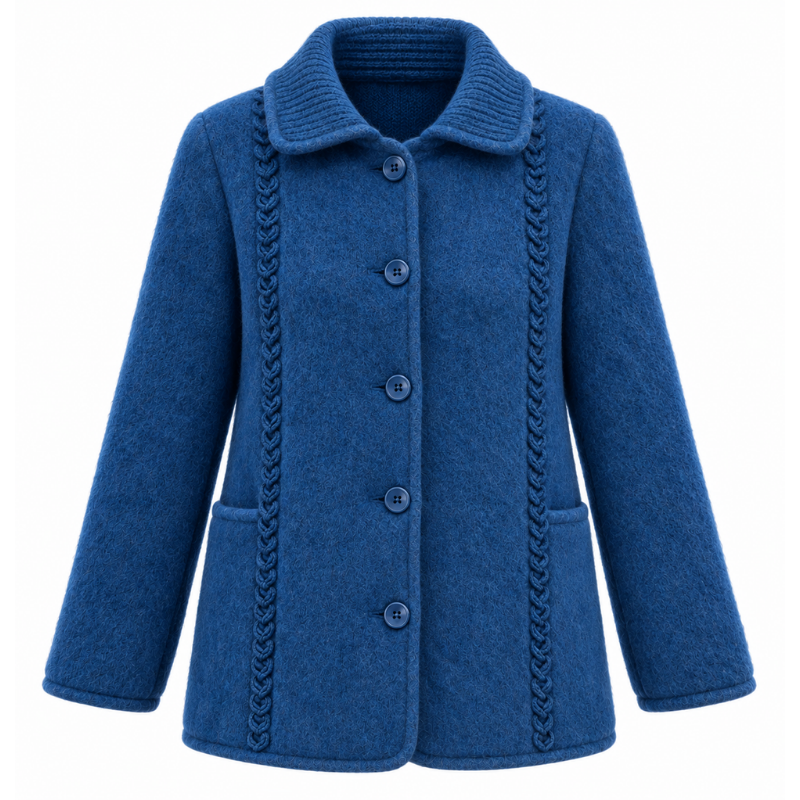 Veste torsades col tricot 100% laine des Pyrénées