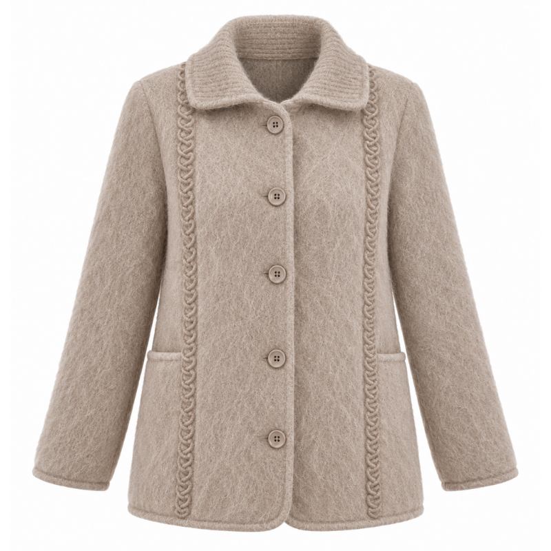 Veste torsades col tricot 100% laine des Pyrénées
