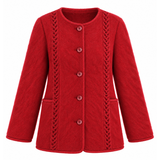 Veste torsades sans col 100% laine des Pyrénées