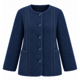 Veste torsades sans col 100% laine des Pyrénées