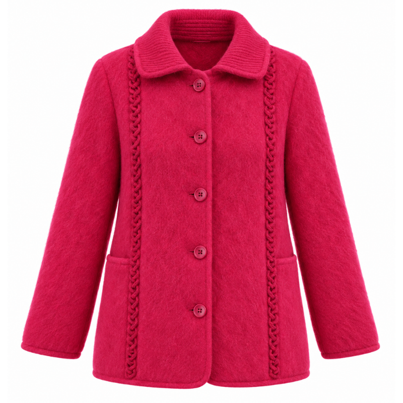 Veste torsades col tricot 100% laine des Pyrénées