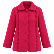 Cable-knit jacket with 100% Pyrenees wool