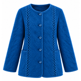 Veste torsades sans col 100% laine des Pyrénées